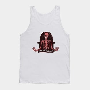 Halloween party skeleton welcomes you. Tank Top